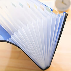 13-Pocket File Organizer with Handle, Expandable Plastic Folder
