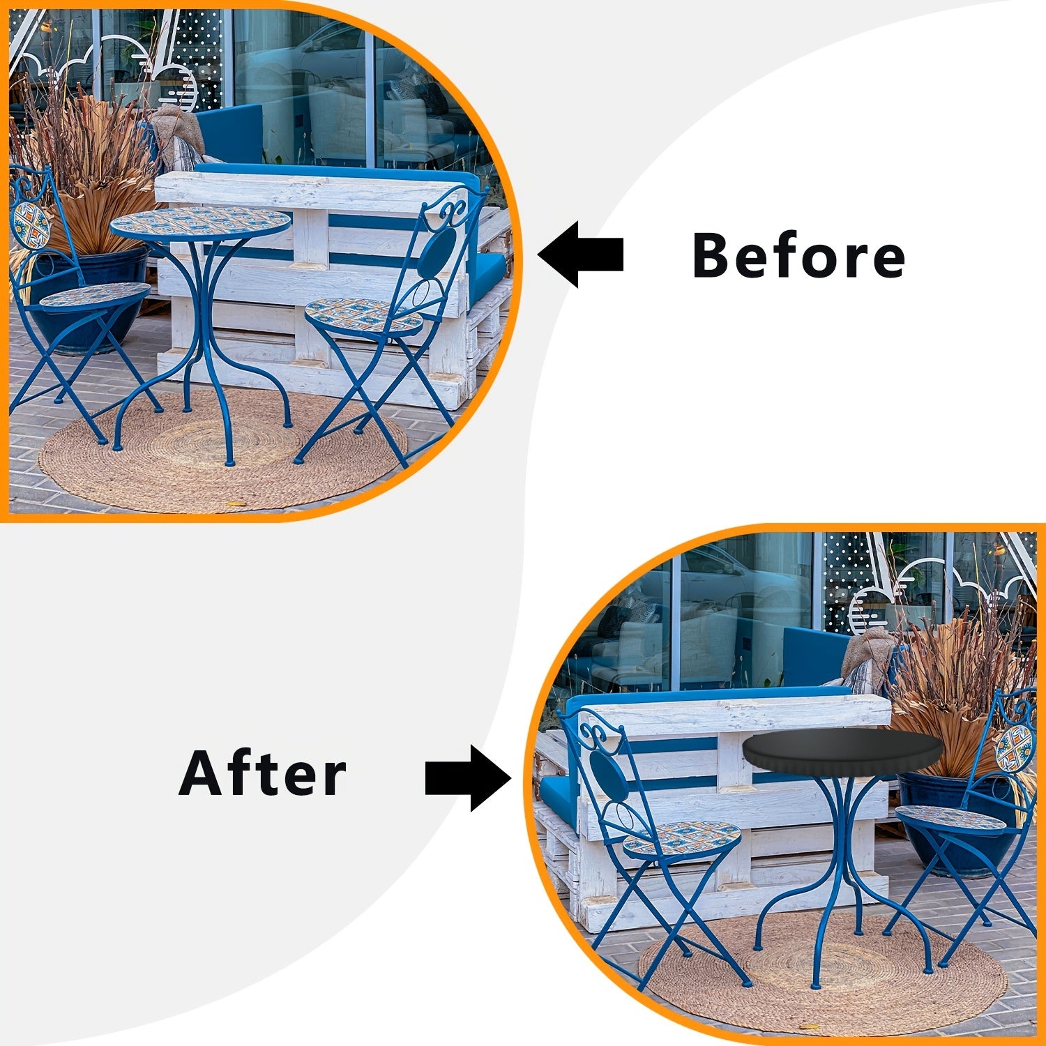Waterproof 60-Inch Round Garden Furniture Cover, Outdoor Patio Table Cover