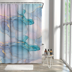 Waterproof Bathroom Shower Curtain with 12 Hooks