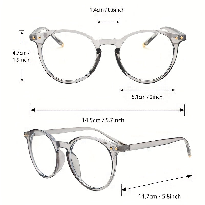 Minimalist Round Clear Frame Eyeglasses Anti Light Eyewear