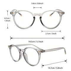 Minimalist Round Clear Frame Eyeglasses Anti Light Eyewear