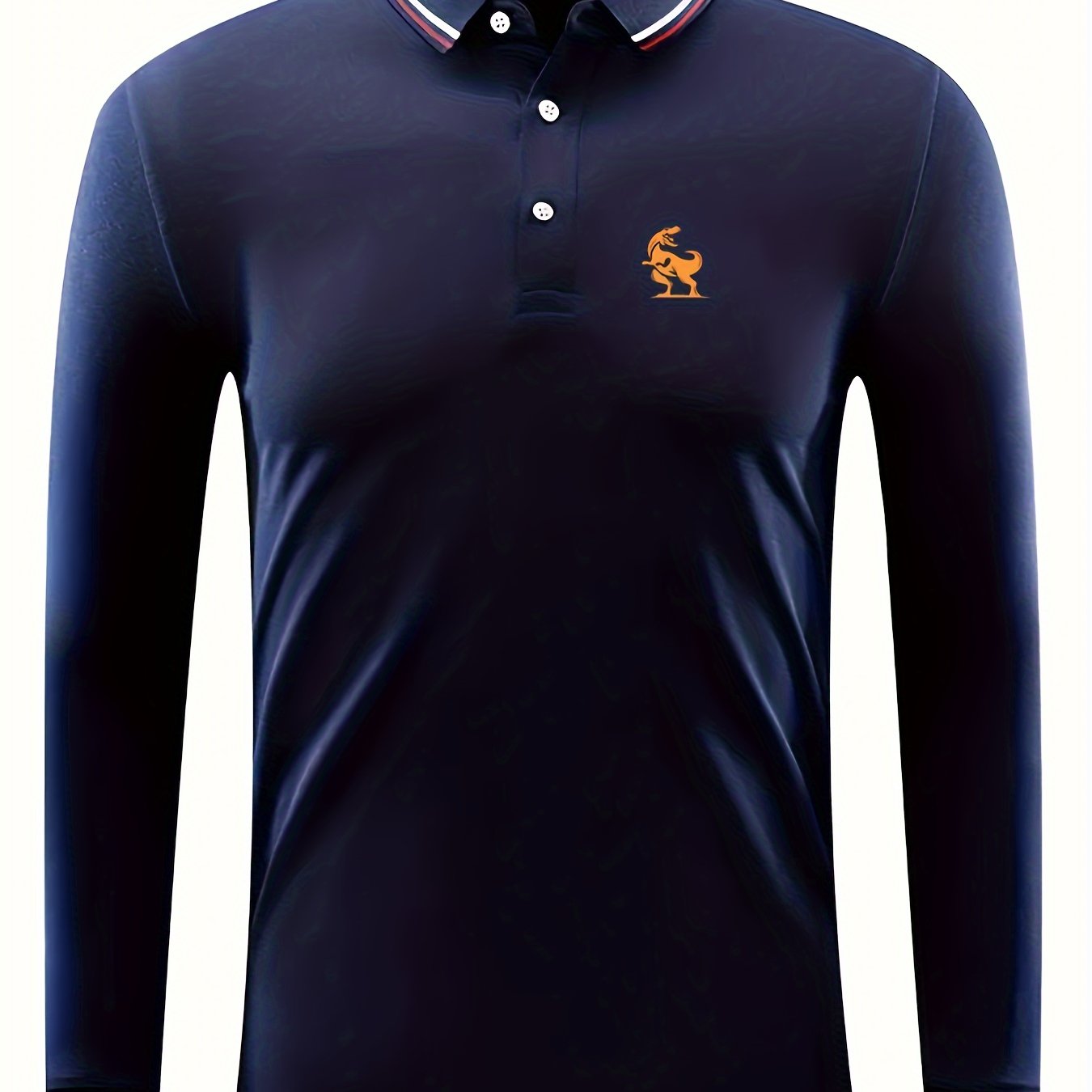 Men's Dragon Print Long Sleeve Shirt for Golf Tennis Sports