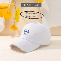 Print Baseball Cap Unisex Solid Dad Hat Independence Sun Hats