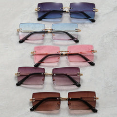 5 Pairs Men's Rimless Sunglasses UV Resistant for Holiday Outdoor Travel