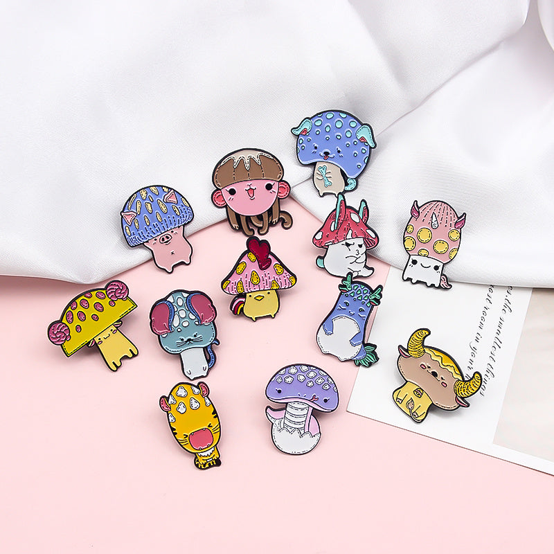 Zodiac Mushroom Hat Animal Brooch