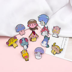 Zodiac Mushroom Hat Animal Brooch