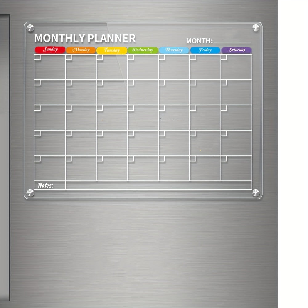 Acrylic Magnetic Refrigerator Calendar Monthly & Weekly