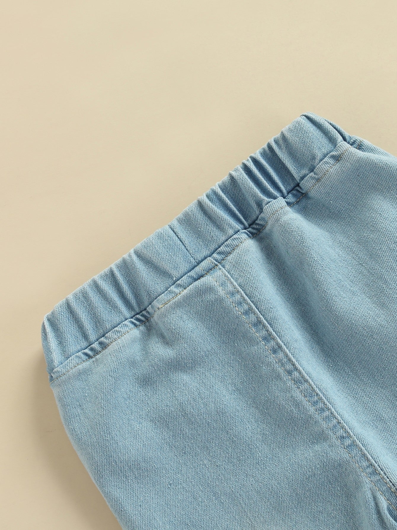 Girls Cherry Embroidered Denim Flare Jeans