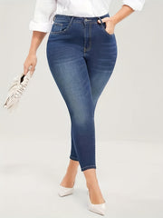  Button Fly Slim Fit High Stretch Jeans With Pockets