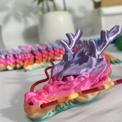 Flexible 3D Printed Dragon Figurine Multicolor Decor Gift