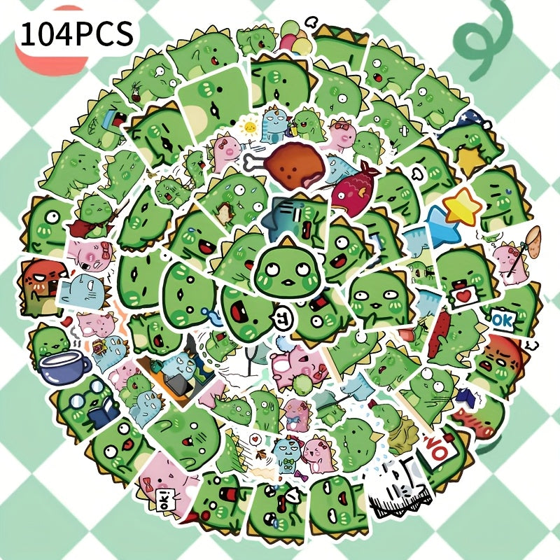 104pcs Dinosaur Stickers Variety Pack for Kids - Unique Expressions Vinyl Decals