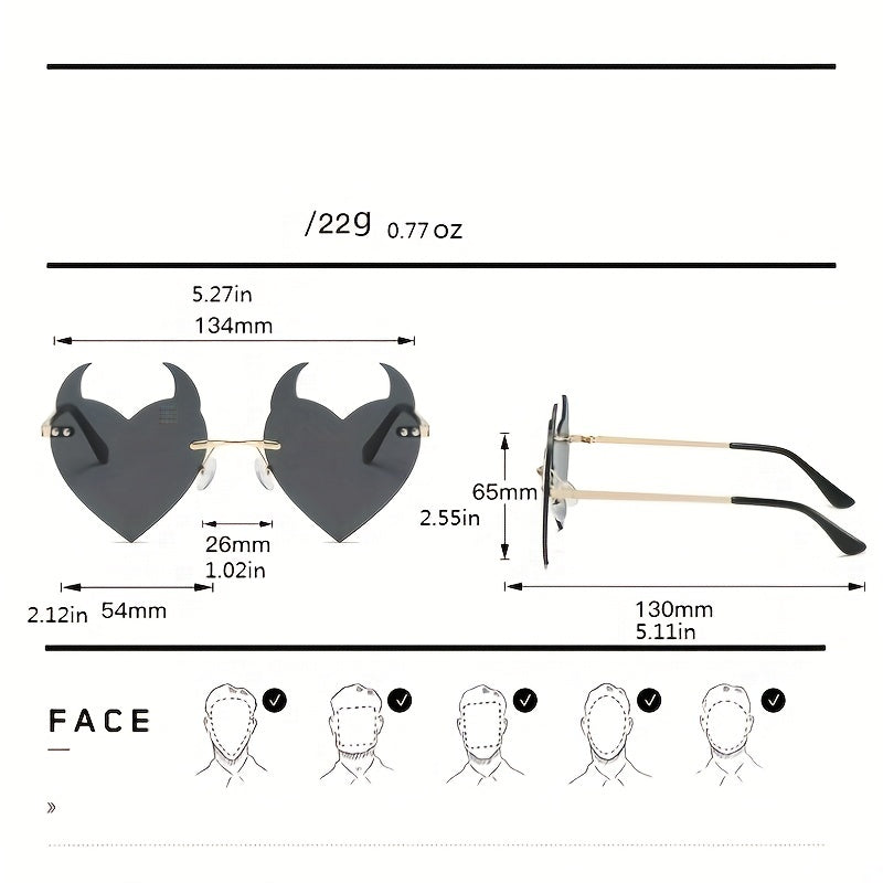 Abnormal Party Rimless Sunglasses for Women