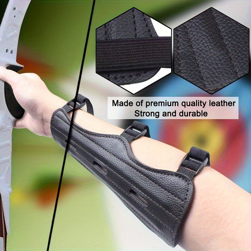 Adjustable Archery Arm Guard with 3 Straps