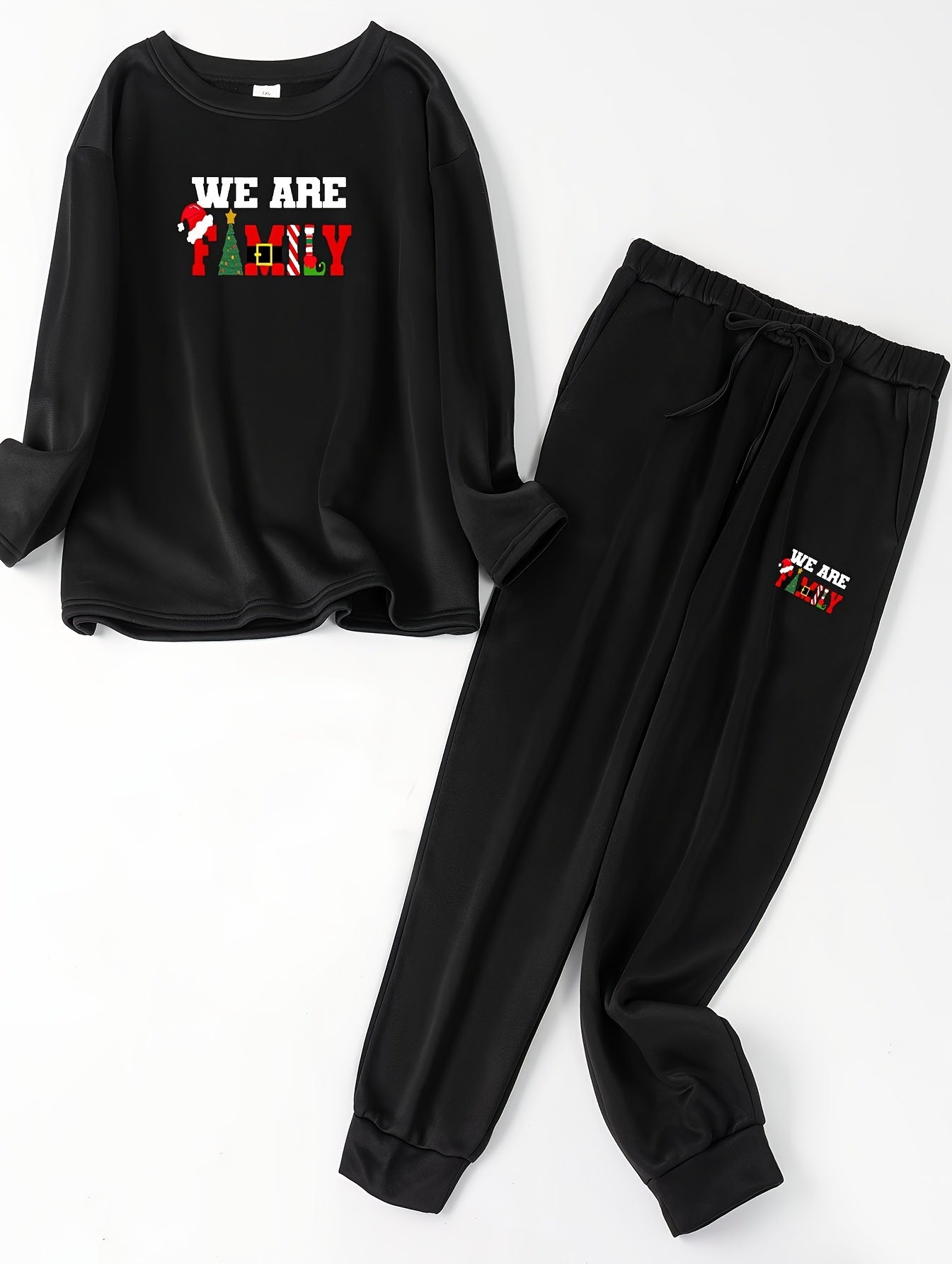  Christmas Lounge Set Women's Long Sleeve Top & Joggers Pajamas