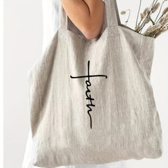 Large Capacity Letter Print Canvas Tote Bag