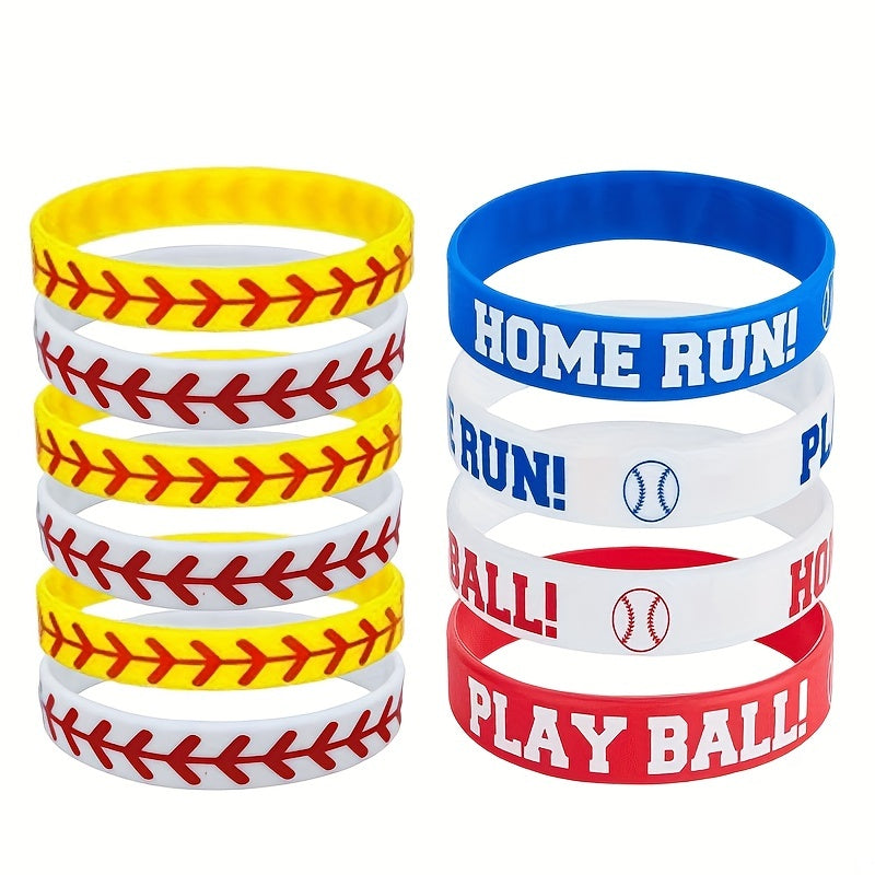 Baseball & Softball Silicone Bracelet Cheer Up Play Ball Sports Bracelet