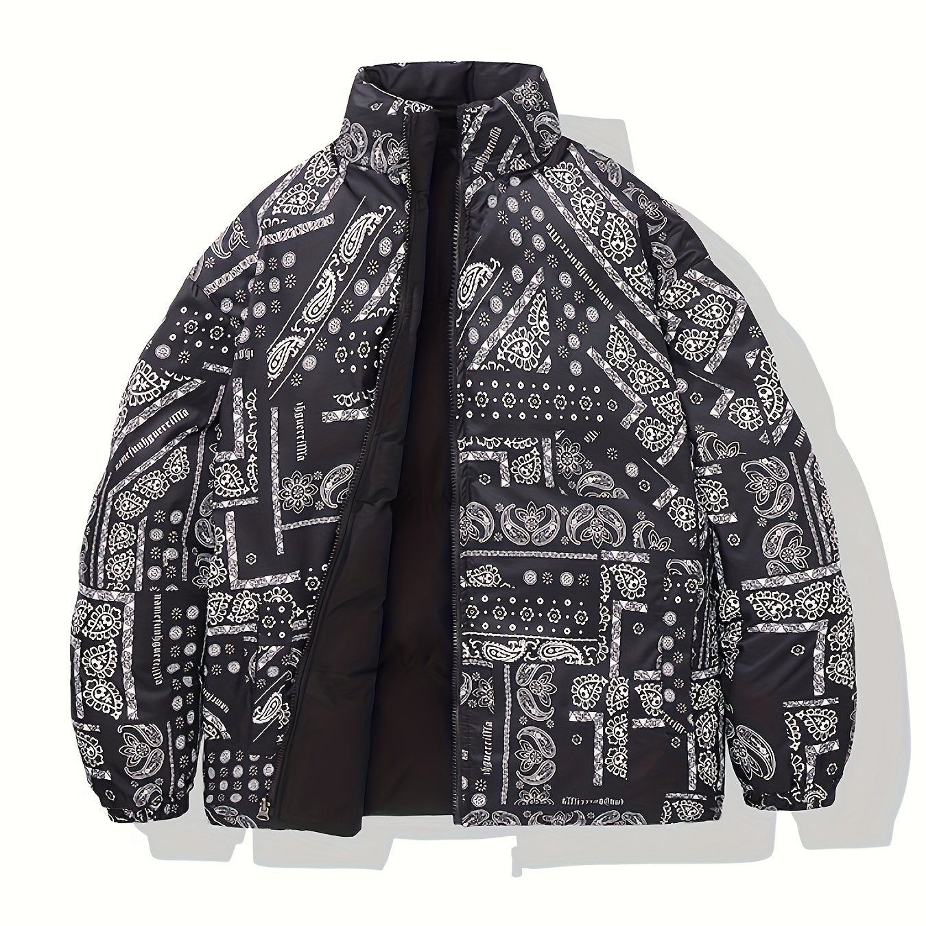 Men's Double Sided Paisley Pattern Coat for Winter