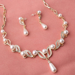 DIY Pearl Necklace Earrings Set Women's Jewelry
