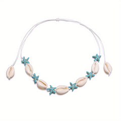 Vintage Braided Shell Ladies Necklace Summer Beach Style Neck Jewelry