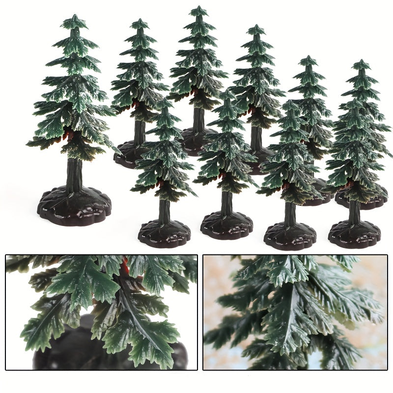 10pcs Christmas Tree Model Plant Cake Model Decoration