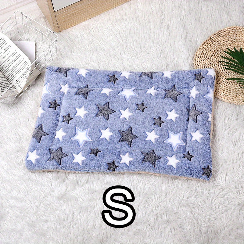Star Pattern Cat Mattress Cozy Sleep Blanket