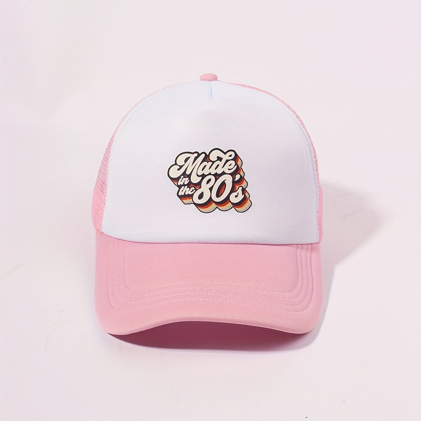 Pink Print Trucker Hat Adjustable Breathable Dad Hats For Women