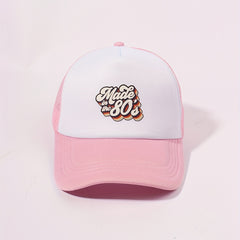 Pink Print Trucker Hat Adjustable Breathable Dad Hats For Women