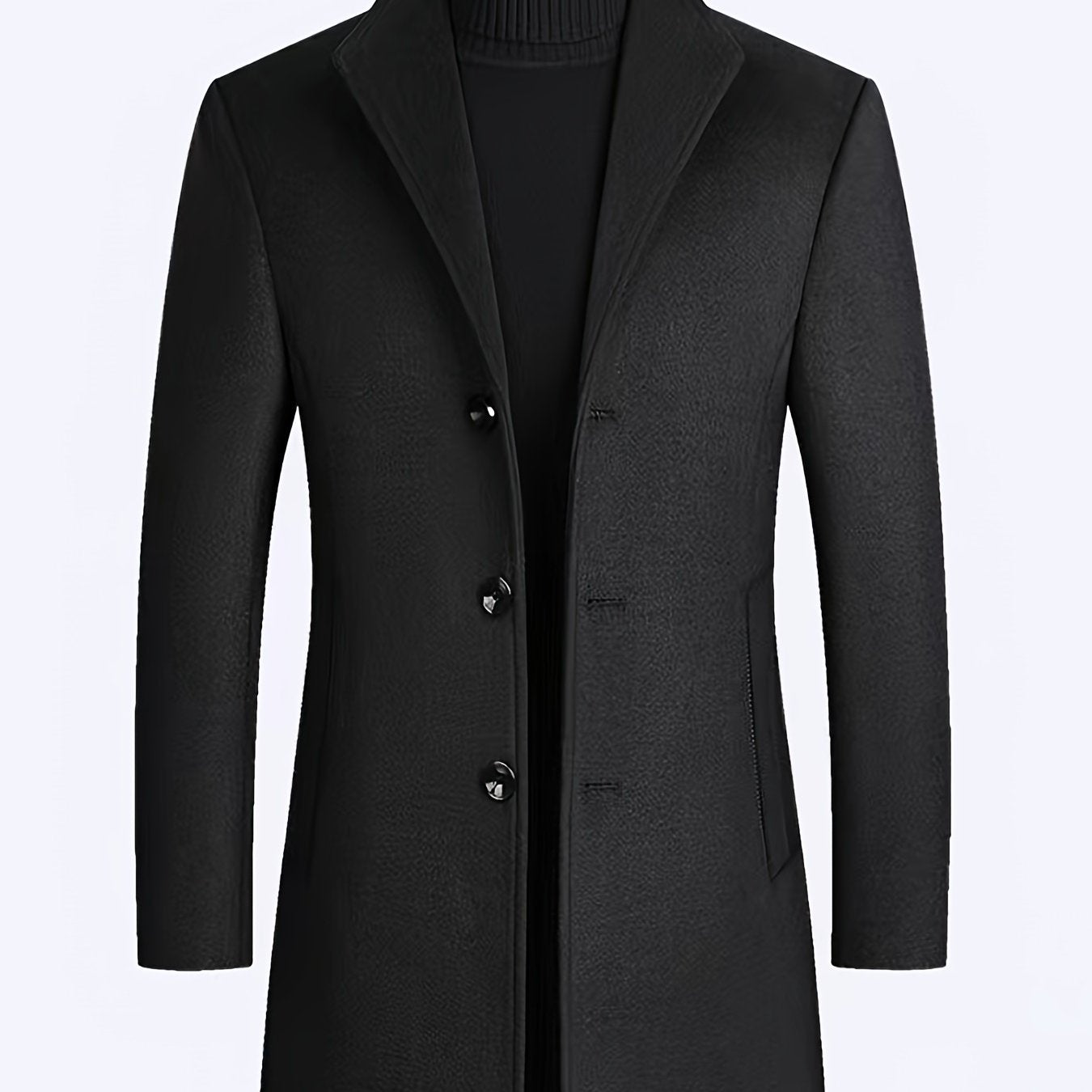 Men's Slim Long Woolen Business Coat