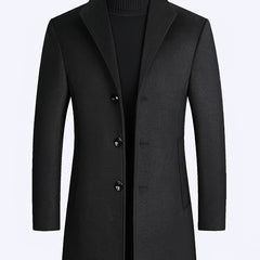 Men's Slim Long Woolen Business Coat