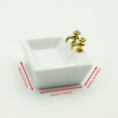 1:12 Mini Dollhouse Bathroom Sink with Faucet Realistic Micro Landscape Props