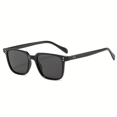 Square Frame Sunglasses For Women Men Minimalist Rivet Decor Glasses