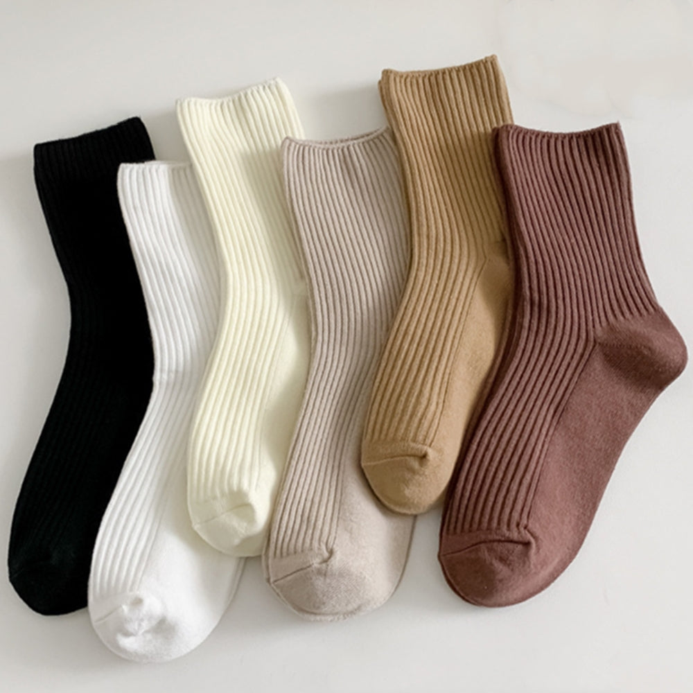 6 Pairs Women's Cotton Crew Socks - Multicolor Christmas Casual
