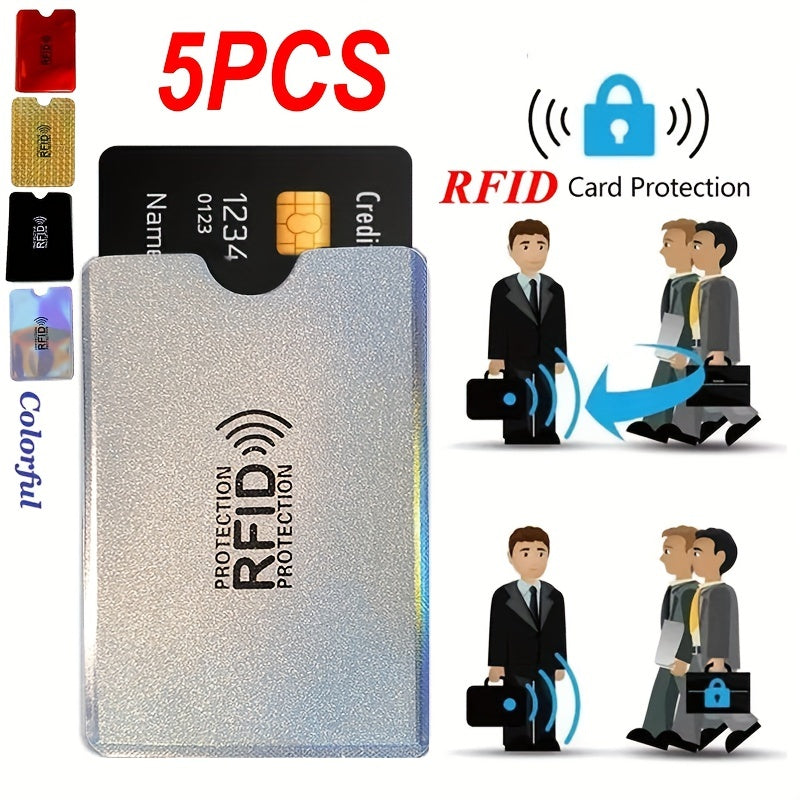 5Pcs RFID Aluminum Card Holders Credit Card Sleeve