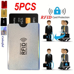 5Pcs RFID Aluminum Card Holders Credit Card Sleeve