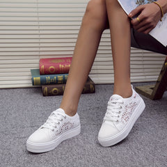 Women's Mesh Sneakers Lace Up Low Round Toe Breathable Shoes