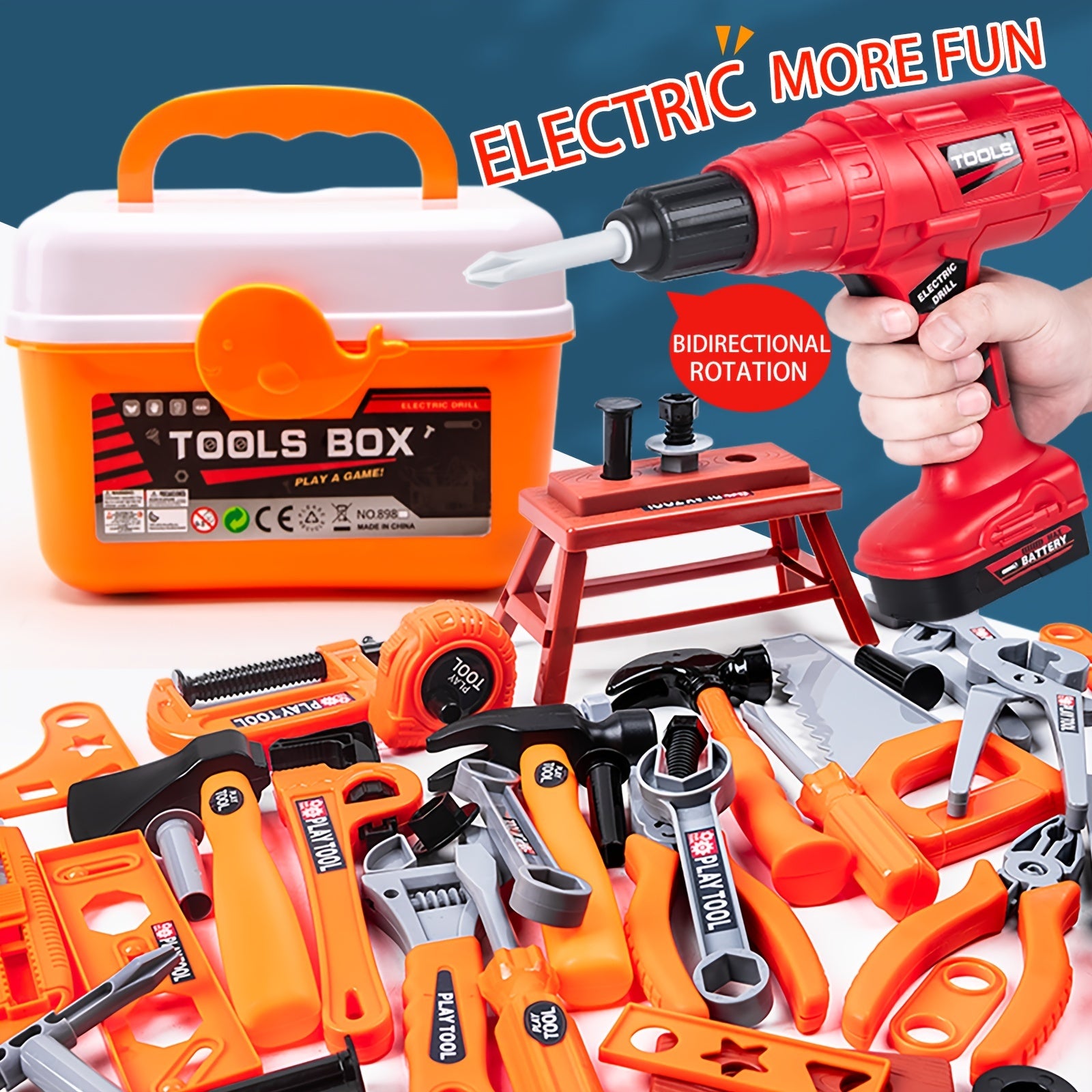 Children's Toolbox Set Toy for Baby Repair Pretend Play