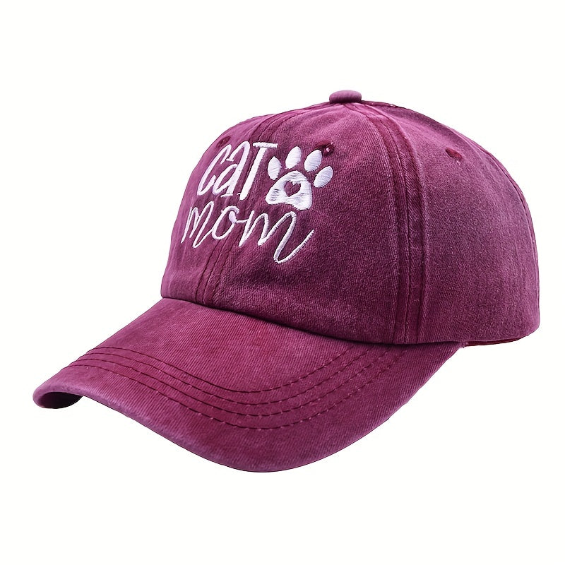 Embroidery Baseball Cap Cartoon Pet Washed Distressed Mom Dad Hats