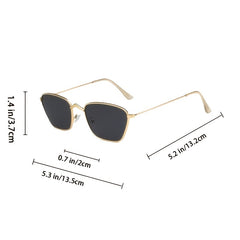Vintage Small Cat Eye Sunglasses Metal Frame Rectangle Sun Glasses