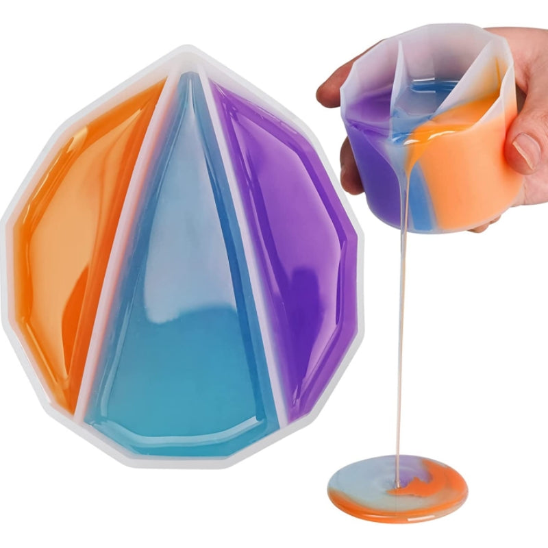 Silicone Split Cup for Acrylic Paint Pouring - Create Beautiful Fluid Art