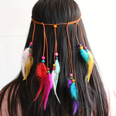Bohemia Style Feather Hair Band Adjustable Headwear