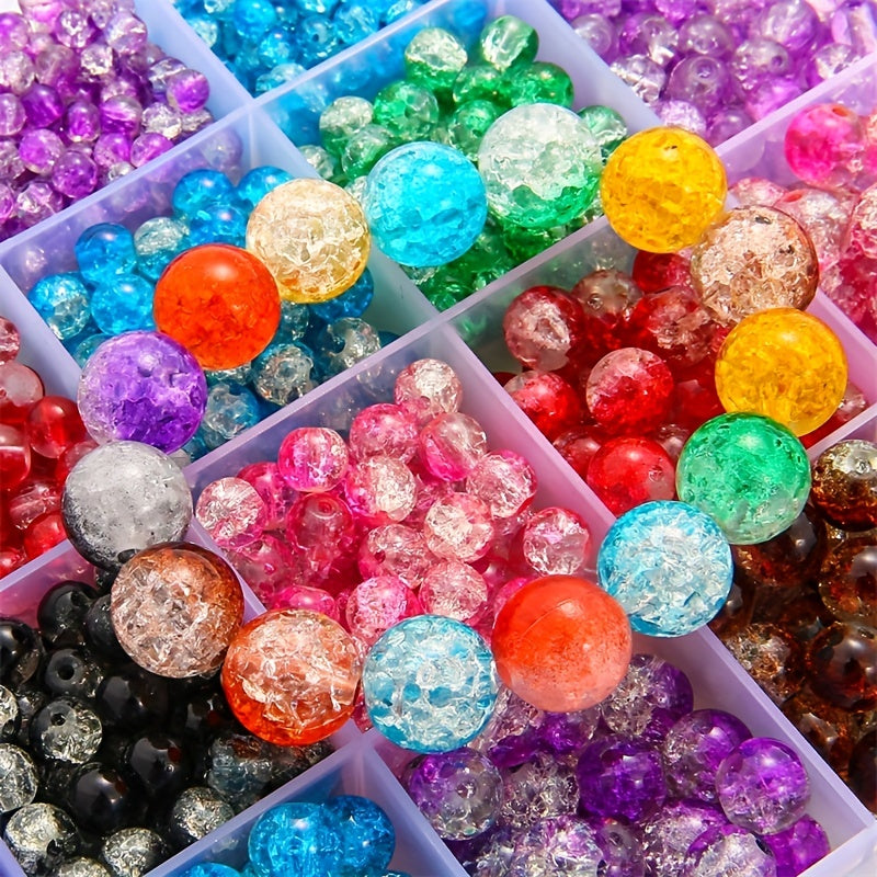 Glass Bead Set Box 8 Beaded Loose Beads DIT Bracelet Necklace Jewelry
