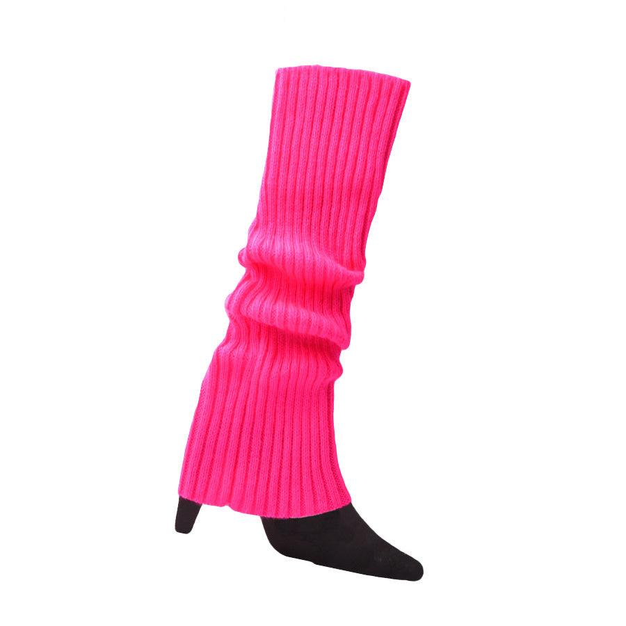 Women's 80s Ribbed Leg Warmers Knitted Crochet Long Boot Socks