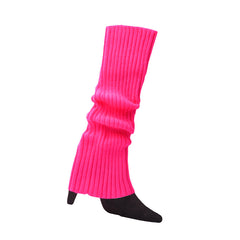Women's 80s Ribbed Leg Warmers Knitted Crochet Long Boot Socks