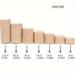 1M Solid Burlap Roll DIY Christmas Wedding Craft Natural Jute Strip
