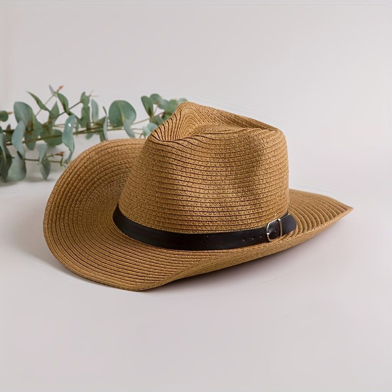 Sunshade Cowboy Hat Leather Belt Top Hat Fishing Hat Sun Protection Sun Hat