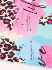  Leopard & Graffiti Pattern Wrap Beach Cover Up Skirt
