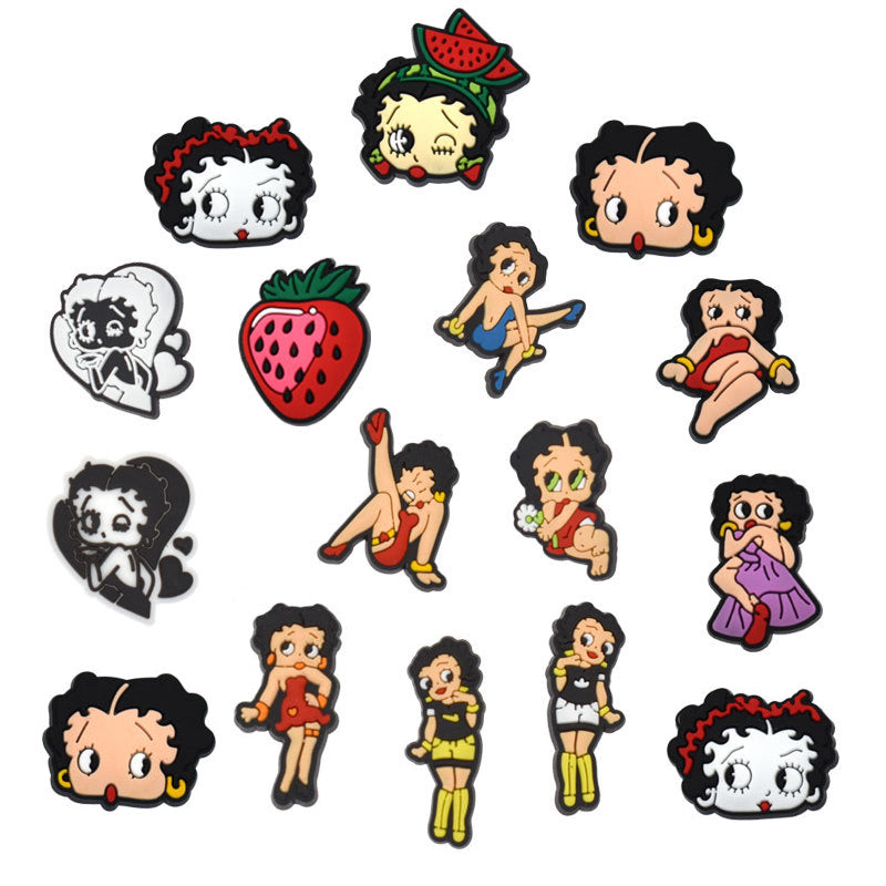 16pcs Girls Decorative Charms For Clogs Sandals Shoes Accessories