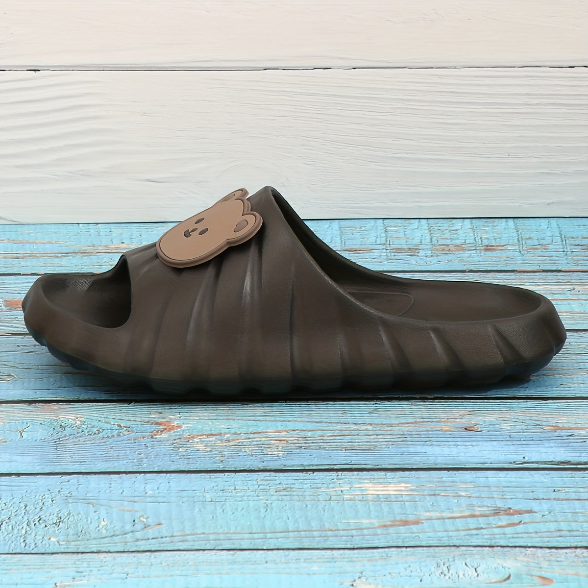 Women's Bear Decor Slides Summer Shower Shoes