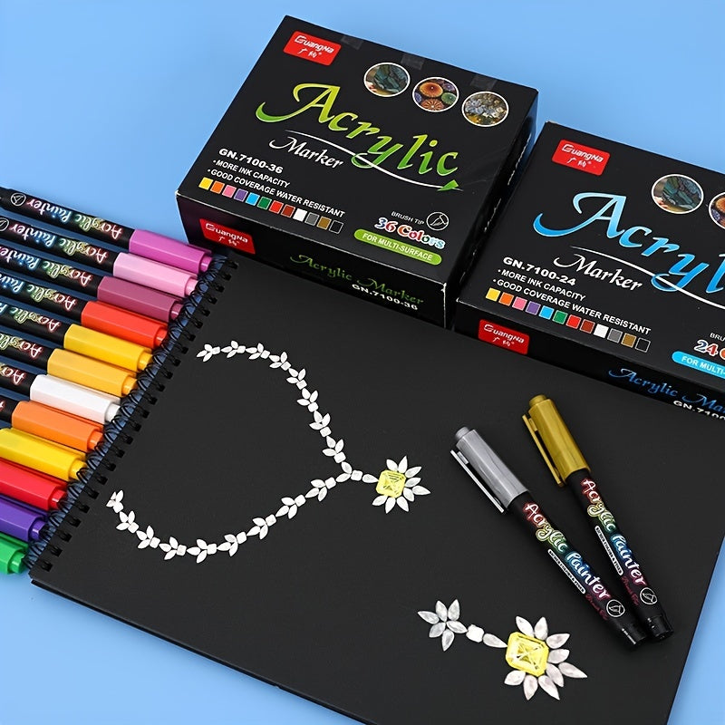 Acrylic Paint Pens Brush Marker Pen - DIY Art Making Supplies