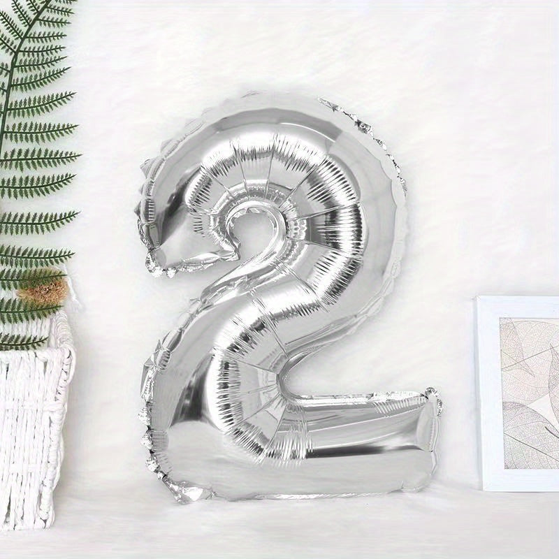 32 inch Silvery 0 9 Number Birthday Party Balloons Decoration Balloon Set